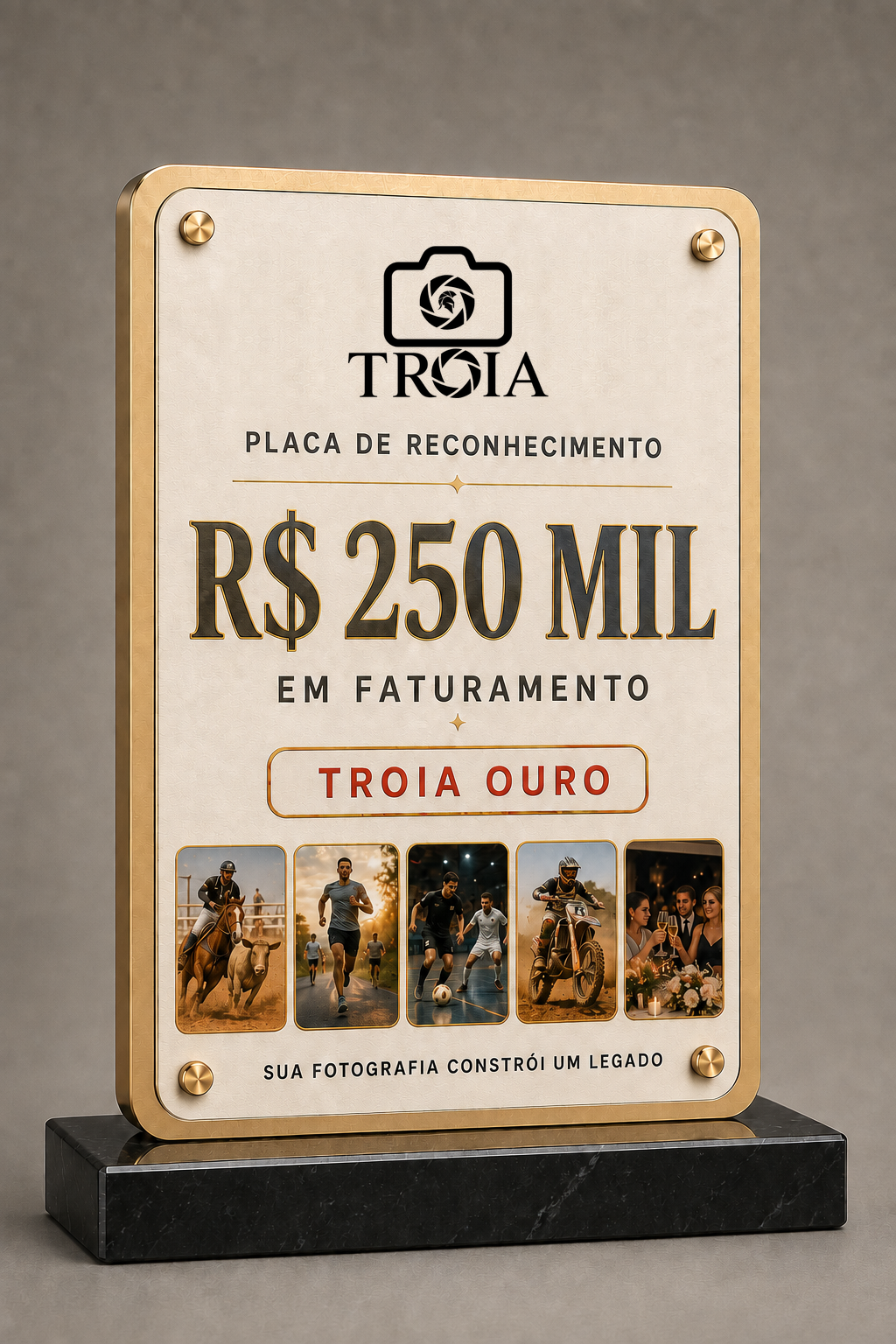 Placa R$ 250 mil — TROIA Ouro