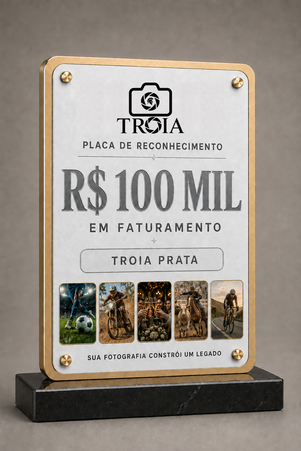 Placa R$ 100 mil — TROIA Prata